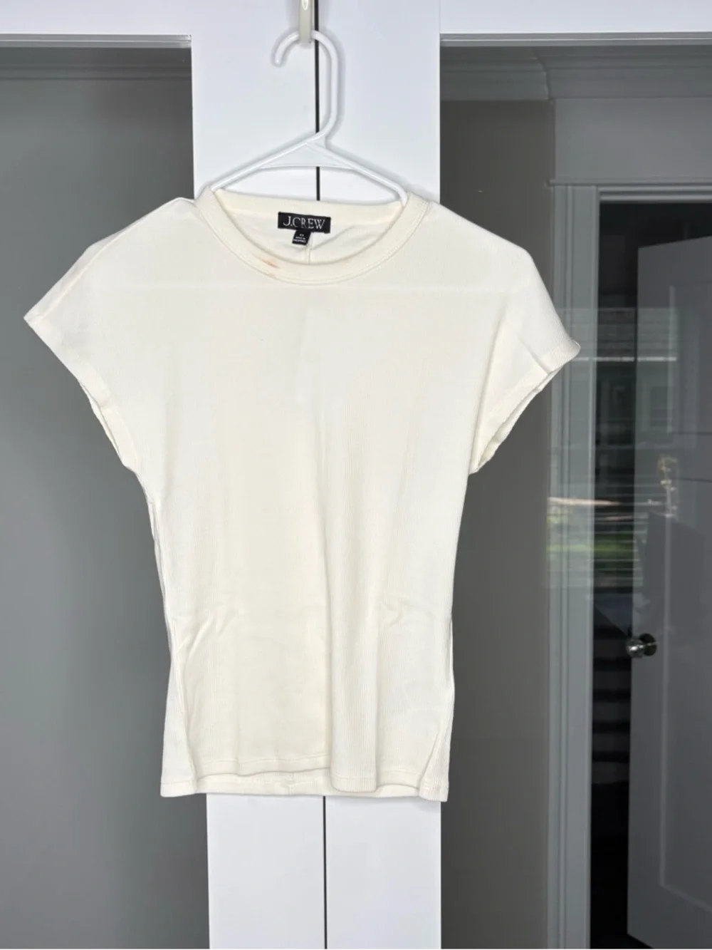 NWT J. Crew Perfect Rib Dolman-sleeve T-shirt Ivory